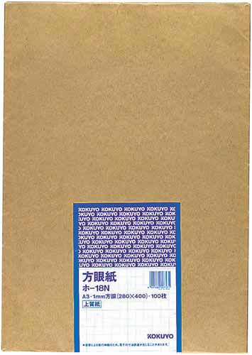上質方眼紙Ａ３　１ｍｍ目ブルー刷り単葉１００枚画像