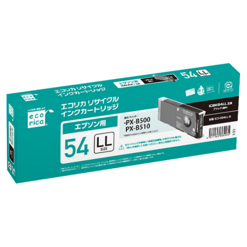 ﾘｻｲｸﾙｲﾝｸｶｰﾄﾘｯｼﾞ ﾌﾞﾗｯｸ(顔料) [ｴﾌﾟｿﾝ:ICBK54LL互換] ECI-E54LL-B 1個画像