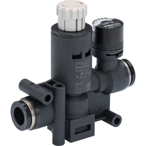 ﾚｷﾞｭﾚｰﾀ ﾌﾟｯｼｭﾛｯｸﾀｲﾌﾟ 圧力ｹﾞｰｼﾞ付ﾕﾆｵﾝ 1個画像