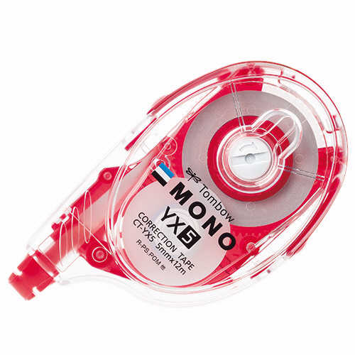 修正ﾃｰﾌﾟ ﾓﾉYX5 本体 5mm幅×12m 赤 1個