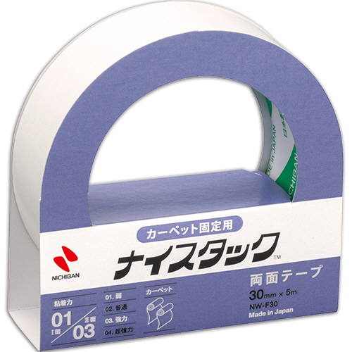 ﾅｲｽﾀｯｸ 両面ﾃｰﾌﾟ ｶｰﾍﾟｯﾄ固定用 大巻 30mm×5m 1巻画像