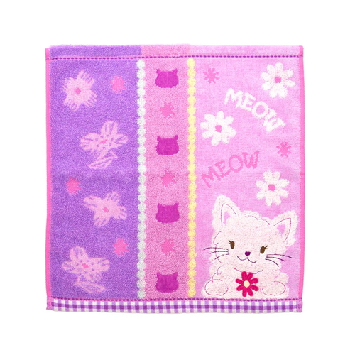 ハンドタオル ウォッシュタオル マシュマロフレンズ 約34×34cm V パープル画像