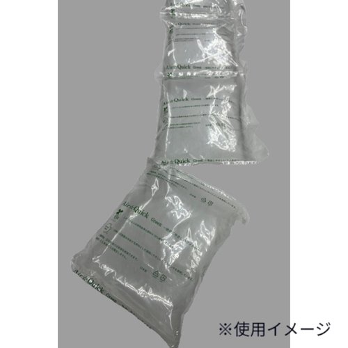 緩衝材 エアークイックαフィルム(バイオマス10％入) Pα220-BL40 250M巻 トヨコン 透明なフィルムが広がり、巻かれた状態で示されている。