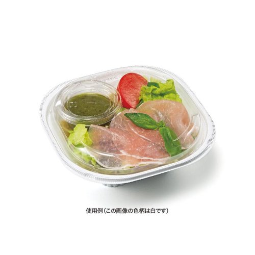 サラダ容器 バイオ リーフボウル 16-16B(50) 黒 リスパック 黒色のリーフボウルが整然と並んでいる状態