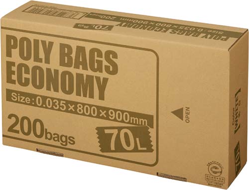 ポリバツグエコノミーＢＯＸ　低　７０Ｌ乳白２００枚画像