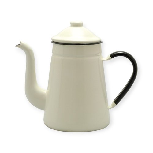喫茶用品 野田琺瑯 コーヒーポットNo.13 白(アイボリー) 1600cc画像