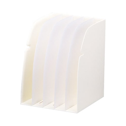 ブックスタンド５仕切　白画像