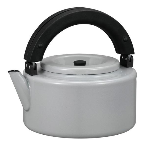 ケトル フラットケトル 2.3L ホーロー製 IH対応 茶漉し付き グレー画像