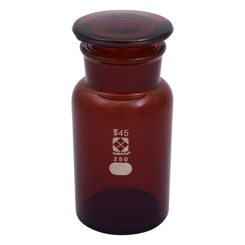 共通摺合わせ広口試薬瓶 茶褐色 250mL