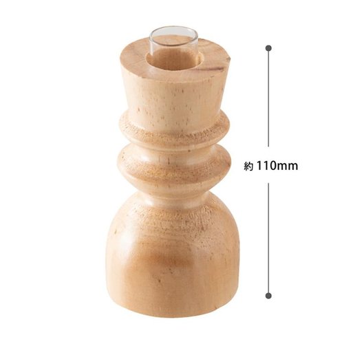 花器 WOD-FB2 ウッドフラワーベース-2(2個) ヘッズ 底面が見える状態で、自然な木目が際立つフラワーベースが2つ並んでいる様子。