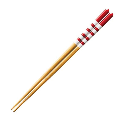 箸 21cm 食洗機対応 ナチュラル天然木 木製 レッド画像