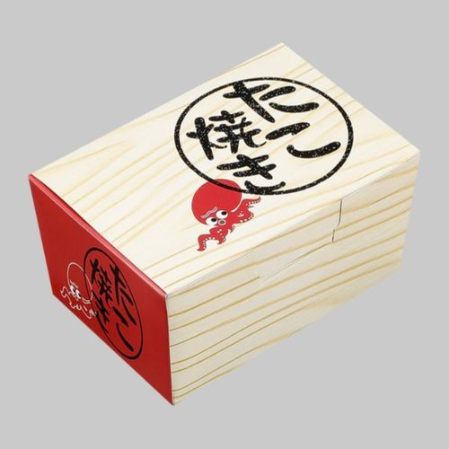 たこ焼き箱 たこ焼きBOX(小)木目 [ケース販売]