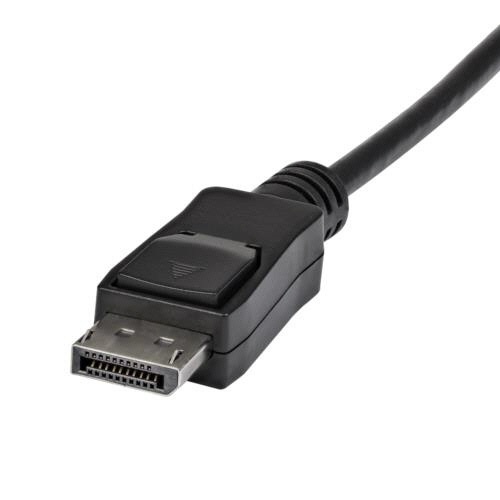 DisplayPort　1.2延長ケーブル　1.8m　4K/60Hz　オス-メス　ブラック　1本 黒い延長ケーブルの両端がしっかりと見える状態