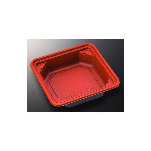 中央化学 弁当容器 CT 2段幕の内 下 赤-BK 本体画像