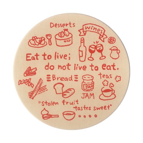 カフェコースターレッド未晒クッション紙丸型(90×90mm 厚み1mm) 九州紙工 [ケース販売]