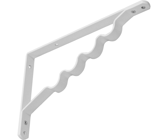 ハンガーブラケット 白 210mm 白いハンガーブラケットが上向きに取り付けられた状態