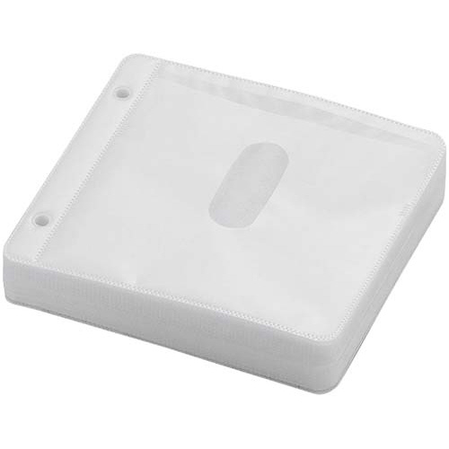 ２穴付き不織布ケース　両面収納　１２０枚　ホワイト画像