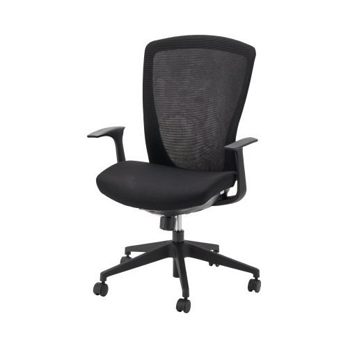 ラフィナートネット２チェア　肘付　ブラック