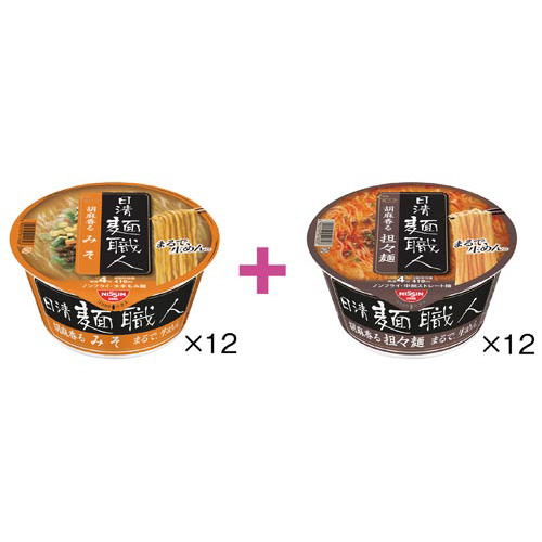 日清麺職人　味噌１２個＋坦々麺１２個セット画像
