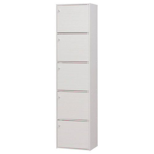 ｶﾗｰﾎﾞｯｸｽ(CBﾎﾞｯｸｽ) A4･5段扉付 幅415×高さ1680mm ｵﾌﾎﾜｲﾄ 1台画像