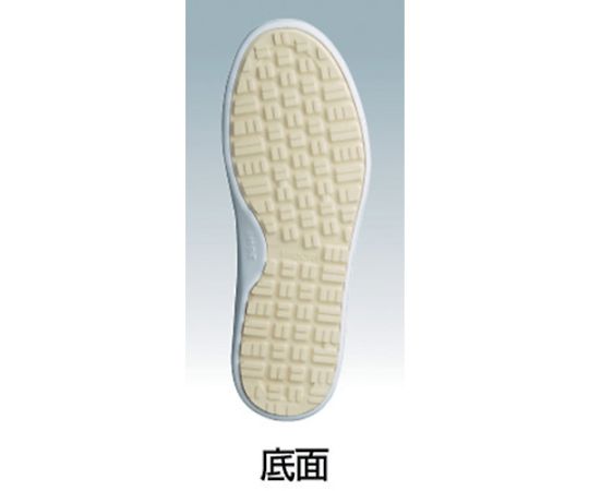 超耐滑軽量作業靴 ハイグリップ ホワイト 23.0cm 真上から見た白い作業靴が並んでいる状態