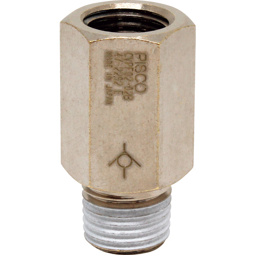 ﾁｪｯｸﾊﾞﾙﾌﾞ ﾌﾞｯｼｭ 弁体樹脂ﾀｲﾌﾟ おねじ側出力 1個画像