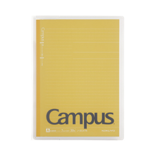 キャンパスカバーノート　プリント収容ポケット付　黄画像
