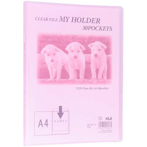 ﾏｲﾎﾙﾀﾞｰ A4ﾀﾃ 30ﾎﾟｹｯﾄ 背幅15mm ﾋﾟﾝｸ 1ｾｯﾄ(10冊)画像