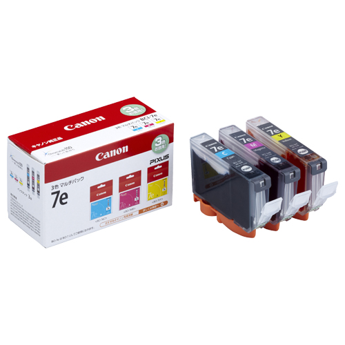 ｲﾝｸﾀﾝｸ BCI-7e/3MP 3色ﾏﾙﾁﾊﾟｯｸ 1018B004 1箱(3個:各色1個)画像