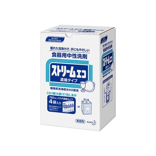 食器用洗剤 ストリームエコ 濃縮タイプ750mL 4袋入 花王 [ケース販売]画像