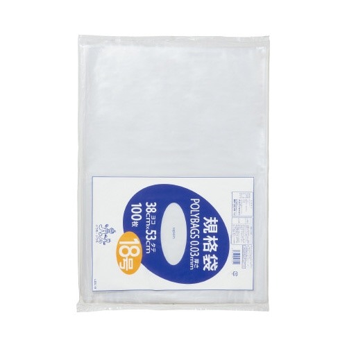 ポリバツク規格袋　１８号０．０３ｍｍ１００Ｐ×５画像