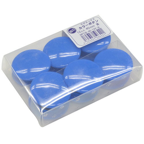 ｶﾗｰﾎﾞﾀﾝ 直径40mm 青 1ﾊﾟｯｸ(12個)