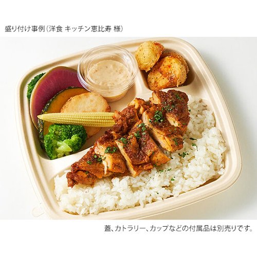 弁当容器 BB弁当 N23-23B ラミ パックスタイル 透明な容器に盛り付けられた色とりどりの料理が見える状態