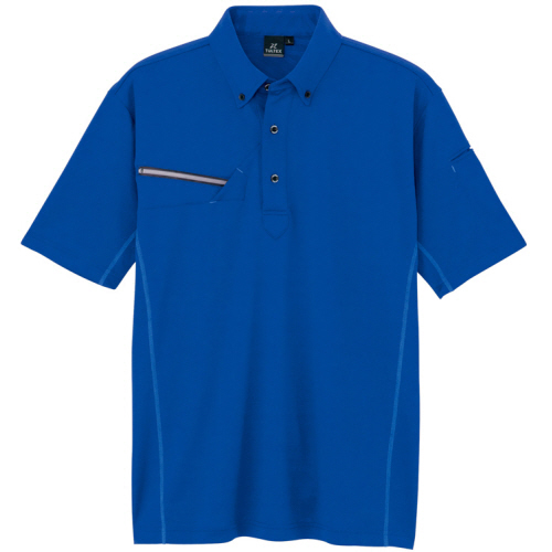 TULTEX(ﾀﾙﾃｯｸｽ)半袖ﾎﾞﾀﾝﾀﾞｳﾝﾎﾟﾛｼｬﾂ 冷感 二重編裏ﾌﾟﾘﾝﾄﾆｯﾄ ﾌﾞﾙｰ 6L 1着