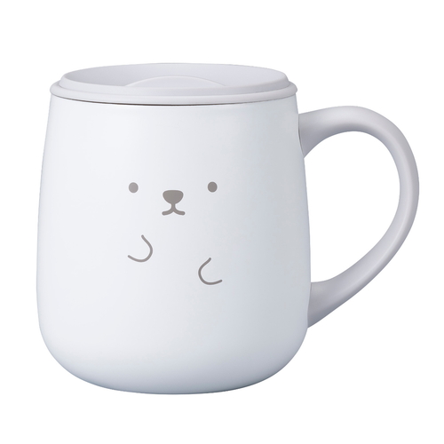 マグカップ 370ml アニボール フタ付き ステンレス 保温マグ シロクマ画像