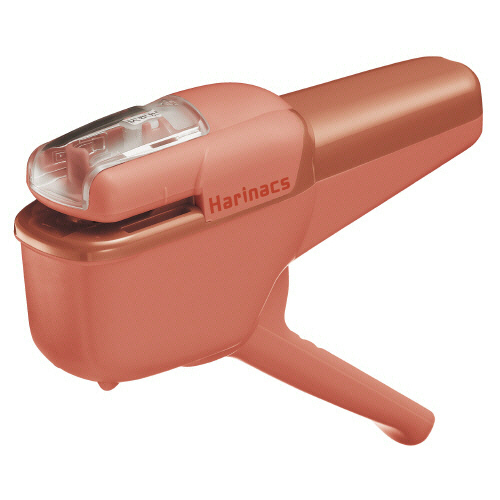 針なしｽﾃｰﾌﾟﾗｰ(ﾊﾘﾅｯｸｽ) ﾊﾝﾃﾞｨﾀｲﾌﾟ 10枚とじ ｻｰﾓﾝﾋﾟﾝｸ 1個画像