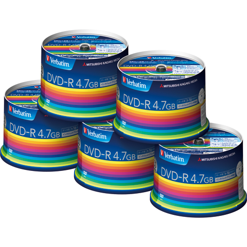 ﾃﾞｰﾀ用DVD-R 4.7GB 1-16倍速 ﾎﾜｲﾄﾜｲﾄﾞ ｽﾋﾟﾝﾄﾞﾙｹｰｽ 1箱(250枚:50枚×5個)画像
