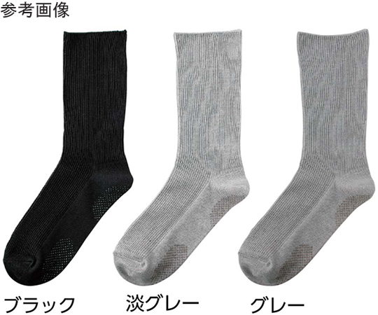 紳士足首ゆったりスベリ止め付ソックス グレー 24～26cm