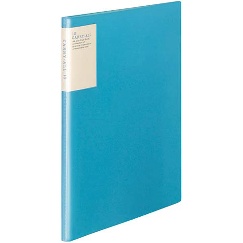 クリヤーブックキャリーオール固定背ポＡ４縦１０Ｐ青画像