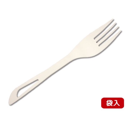 パックスタイル エコカトラリー CPLAフォーク165 白 単袋入画像