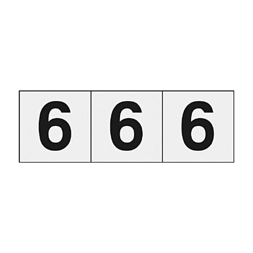 数字ｽﾃｯｶｰ 50×50 ｢6｣ 透明 1ｾｯﾄ(3枚)画像
