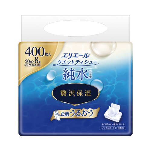 ウエット純水　贅沢保湿　ボックス詰替　５０枚×８Ｐ画像