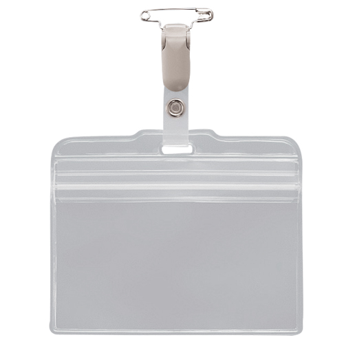 ﾁｬｯｸ式名札 ﾖｺ型 ｿﾌﾄﾀｲﾌﾟ 取付用ｸﾘｯﾌﾟ付 1ﾊﾟｯｸ(10個)画像