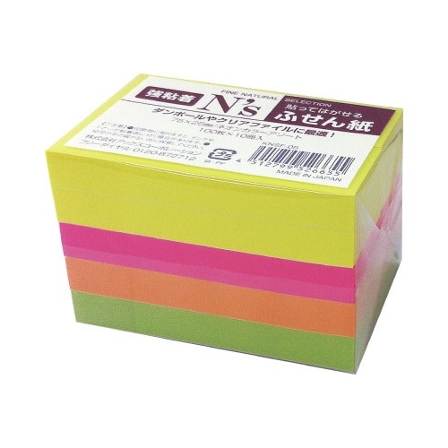 Ｎ’ｓ強粘着ふせん　７５×２５　ネオン　１０冊入画像