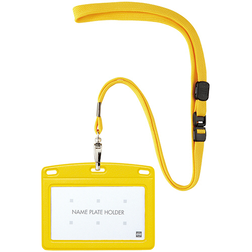 吊下げ名札 ﾚｻﾞｰ調 ﾖｺ名刺ｻｲｽﾞ 黄 1ｾｯﾄ(10個)画像