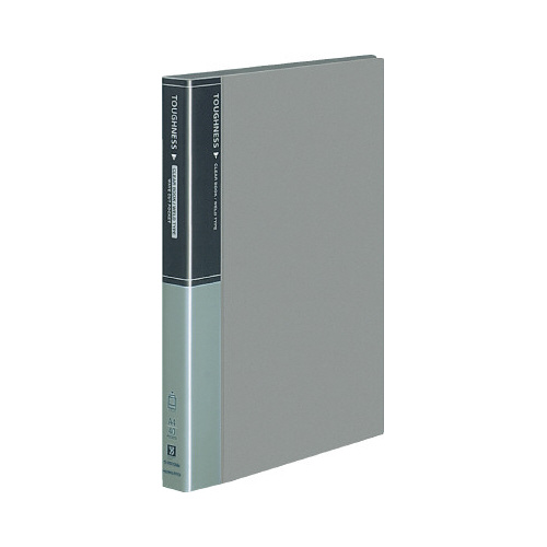 クリヤーブックタフネス固定式Ａ４縦４０Ｐ灰Ｘ３画像