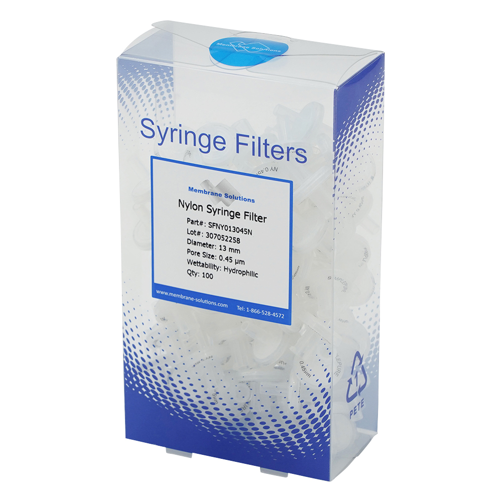 シリンジフィルター（親水性）ナイロン φ13mm/φ0.45μm 1箱（100個入）画像