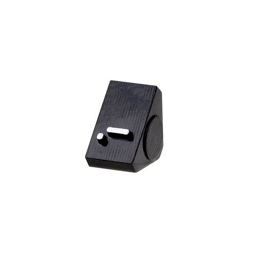陳列備品 ニュープライスキューブ補充S用(20粒) 黒/白 - 友屋 透明なプラスチックケースに整然と収められた黒と白の小箱が見える状態