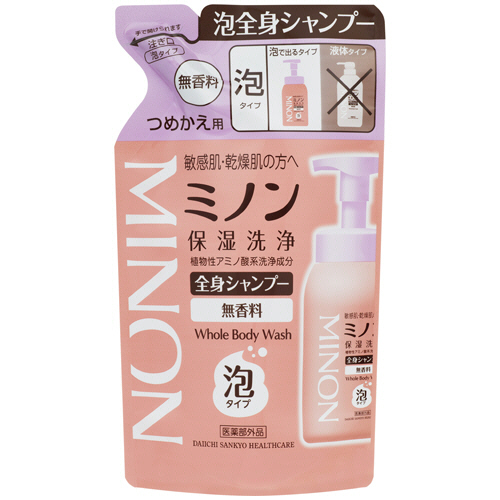 ﾐﾉﾝ 全身ｼｬﾝﾌﾟｰ 泡ﾀｲﾌﾟ(しっとりﾀｲﾌﾟ) 詰替用 400mL 1ﾊﾟｯｸ画像