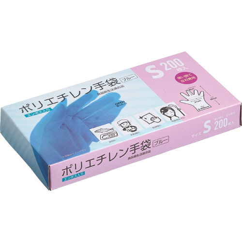 ﾎﾟﾘｴﾁﾚﾝ手袋 S ﾌﾞﾙｰ 1ﾊﾟｯｸ(200枚)